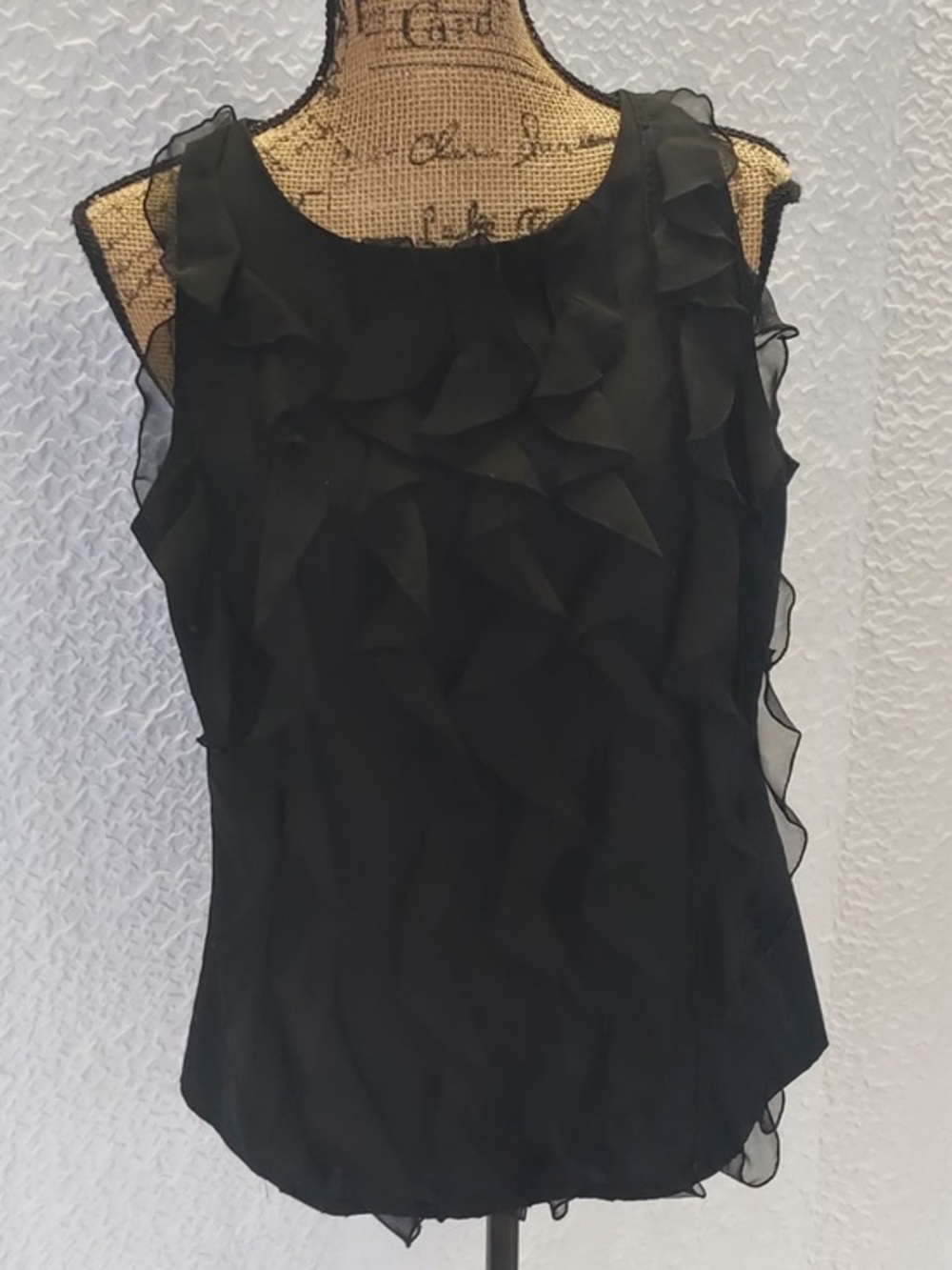 Classic Black Ruffle Sleeveless Top
